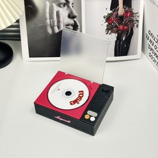 레트로 CD 플레이어 휴대용 블루투스 스피커 무선 벽걸이 감성 CDP 오디오 시스템, 202 블랙 핑크, 표준 세트 + 선물 패키지