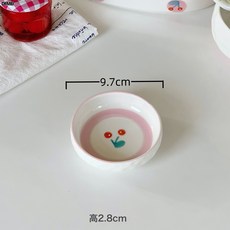 DFMEI 櫻桃釉下彩餐具套裝家用陶瓷碗ins風高顏值盤子碗全套高級感湯碗, 1個, 情有獨鍾—圓碟, 參考詳情