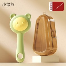 小粉兔 嬰兒矽膠搖鈴, 1個, 小熊矽膠搖鈴-綠, 綠