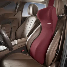 자동차 머리 받침 허리 보호 시트 등받이 요추 지지대 통합 키트 쿠션, 1개, Red