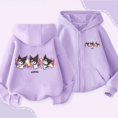 【臺灣出貨】女童開衫外套加絨庫洛米秋冬季加厚連帽洋氣拉鍊兒童衛衣薄款外套