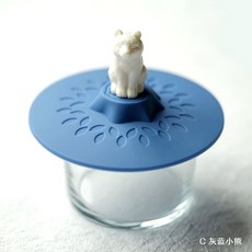 캐릭터 컵뚜껑 모던 컵덮개 동물 머그리드, D. C 회색파란색 곰