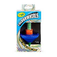 Crayola Colourwhirls 3개 스핀 아트 장난감 배틀 스피닝 탑 런처 1개 예술 및 공예 키트 남아 여아용 선물 만 6 7 8세 205696, 1 x spinning top