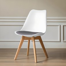 로얄다이아 에펠체어 큐브체어 에펠베이직체어 인테리어체어, 화이트+그레이, 1개