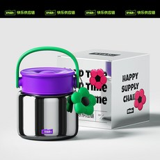 世大家316不鏽鋼燜燒罐，長效保溫食物罐，學生飯盒便當盒，冬季保溫悶燒杯, 1個, 【甜酷全網C位】酷紫紫燜燒杯-800mL,800ml