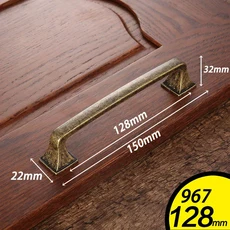 WV 앤티크 주방 캐비닛 보관 손잡이 옷장 서랍 당김 신발 빈티지 문짝 단일 구멍 화장대 문고리 핸들 노브, 1개, 10 967-128 MM