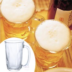 아데리아 테비네리 유리 머그잔 맥주컵 하이볼잔 410ml, 2개, 투명
