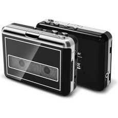 빈티지 카세트 플레이어 변환기 컴팩트 테이프 오디오를 디지털 형식으로 카세트를 PC에 녹음 휴대용 플레이어(3.5mm 외부 잭 포함)(검정색), 빈티지 카세트 플레이어 변환기, 컴팩트 테이프 오디오를