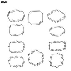 DFMEI 不鏽鋼餅乾模具歐式鏡框祝福邊框組合10款翻糖DIY模具貨源, 1個, opp袋簡裝:如圖