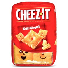 Iscream Cheez-It Box 30.5cm x 20.3cm(12인치 x 8인치) 베개 세트 봉제 인형 4개 크래클 사운드 크래커 미니 베개