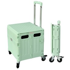 접이식 카트 아웃도어 왜건 캠핑 바퀴 달린 4륜 큰 차 쇼핑 캠핑 높이 조절 화이트 접이식카트 쇼핑 핸드카트 CLW, 그린, 2.5" 금속 휠, 1개