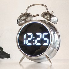 윙고 LED 알람시계 엄청시끄러운 자명종 탁상시계 4종, 실버