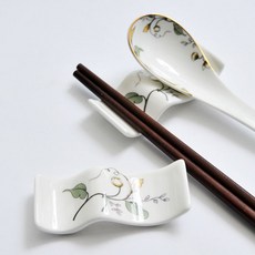 5個裝骨瓷筷子架托兩用勺托勺架筷枕筷子托子新款家用陶瓷餐桌上筷子架託筷架筷枕湯匙託味碟筷子架託餐, 1個, A款波浪筷子架5個【香榭麗捨】