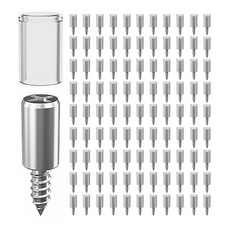 리빙로드 선반 받침 다보 고정 지지대 나사 (8X25mm) 100개, 1세트, 실버(투명캡)