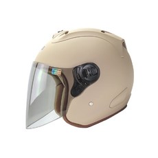 機車安全帽，輕量化透氣抗UV，ABS高強度保護頭部安全, 法式奶茶