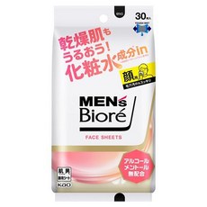 Biore 蜜妮 男士臉部潔膚濕巾 含肌膚成分 30片入, 1個