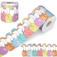 Fuutreo 65 ft Pastel Bulletin Board Borders Silly Goose Gingham Decor for Back to School Classroom, Natural
