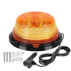SKYWORLD 마그네틱 신호등 14cm(5.5인치) 90 LED 12V 24V 앰버 스트로브 플래시 비콘 비상 안전 위험 경고등 방수 자동차 트럭 트랙터 오프로드 밴 4x4, 6.3 inch - 90 LED - Amber
