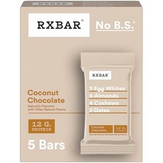 RX바 코코넛 초콜릿 단백질 바 52그램 (5개 팩) RXBAR Protein Bars 12g Protein Gluten-Free Snacks Coconut Choc, 1개, 52g
