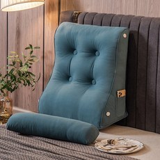 등쿠션 허리쿠션 침대 메모리폼 요추보호 받침대, 1개, H. 치히임 블루