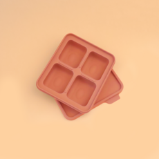 홍스마마 플래티넘 실리콘 이유식 큐브 이유식 준비물 얼음틀 아이스몰드 아이스 트레이 실리콘 몰드 마늘틀, 1개, 인디핑크, 90ml