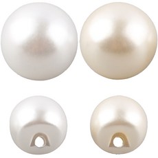 진주단추 진주장식 진주콩 단추 진주알, 1팩, 진주단추16mm(터널콩-아이15개)