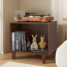 수납장 협탁 오디오 콘솔 선반 캐비닛 턴테이블 진열장 레코드 보관함 우드 정리함, 캐비닛 호두나무