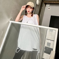 LULUS A01220012 下擺割破坦克背心 白色, 白, 1個