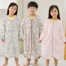 꾸미 국내산 유아 아동수면조끼 하트퍼 긴팔수면조끼