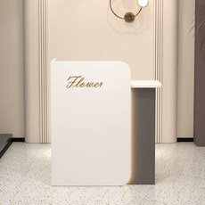 카운터 네일샵 접수대 데스크 테이블 프론트 미용실 안내 계산대 의류 매장, 화이트+그레이 80x45x95cm