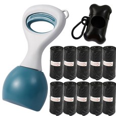 I便攜摺疊狗狗拾便器外出遛狗不髒手撿便器狗屎夾子家用鏟屎神器, 28CM優雅綠(套餐三), 1個