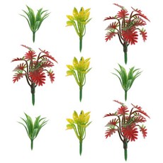 예타하 90개 미니 모델 트리 식물 녹색 관목 덤불 기차 풍경을 위한 인공 철도 모래 건축 공예 DIY 풍경 인형 집 케이크 토퍼 장식, Red, 1개
