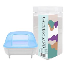 햄스터 목욕모래&목욕실 세트, 무향(색상랜덤), 1개