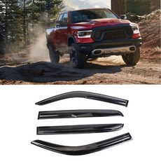SONTIAN 윈도우 바이저 테이프 온 사이드 2019-2022 닷지 램 1500 크루 캡용 트럭 윈도우 디플렉터용 레인 가드 벤트 디플렉터 차량용 윈도우 바이저 벤트