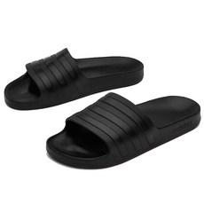 adidas 愛迪達 3線拖鞋 黑色, 235