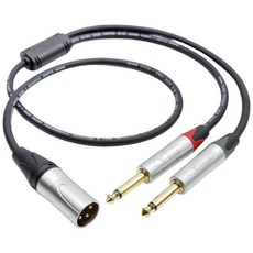 C.SOUND 高級手工隔離線 雙6.3轉XLR卡農轉接線 平衡音源線 一分二音頻線, 銀色接頭, YF13-1S, 1個