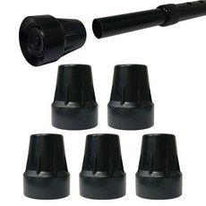 효도 지팡이 고무패킹 고무캡 19mm, 블랙, 5개
