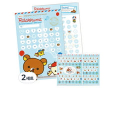 리락쿠마 칭찬보드 2p + 스티커 2p 세트, BLUE, 2세트
