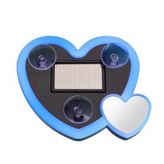 태양열 자동차 네온 라이트 무선 귀여운 하트 모양의 주변 흡입 컵 분위기 호흡 램프, 1개, 3. blue