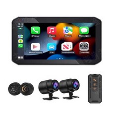 오토바이 네비게이션 Carplay 1080P 카메라 IP67 방수, 상세페이지 참고, Sony307 듀얼+공기압+64G