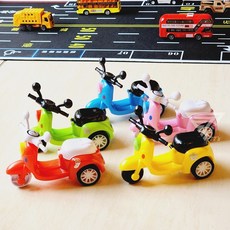仿真迴力外送摩托車/4色可選】迴力車 仿真機車 Q版摩托車 小汽車玩具 玩具摩托車 小綿羊摩托車 小車車, 可愛摩托隨機一台, 1個