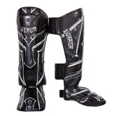 古川小夫 VENUM拳擊散打-MMA護腳脛 自由搏擊練習護腳背ShinGuards 黑色, 1個, L