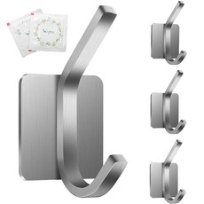 SJSJsuit 수건 걸이 수세미 걸이용 샤워 도어 벽 후크 - 욕실 벽걸이용 옷장 코트 후크 타월 행거 홀더 - Command 스타킹 스트립 스틱 후크 3M 자체 접착 튼, SJSJsuit 수건 걸이, 수세미 걸이용 샤워 도어