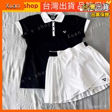尼剋斯yy羽球短袖透氣速乾短裙，網球運動健身雙色百褶裙，24新款