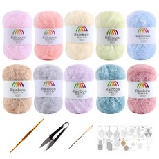 Mamaknit Rainbow菜瓜布線 DIY組 10捲入, C款, 1組