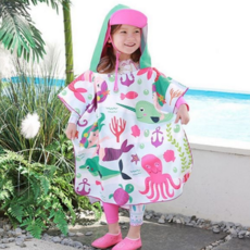 아동 후드 타월 어린이 판초 비치 유아 후드 타월 물놀이