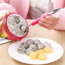 과일 조각칼 화채 멜론 도구 수박 커터 손질 다용도 디저트 손잡이 샐러드 퓨레 스텐 주방 용품 모양 스푼, 색상랜덤