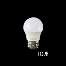 비츠온 인지구 벌브 LED 전구 3W G45 화이트, 전구색, 10개