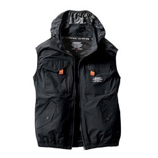 BURTLE 工作服套裝組 AC1154 後開風扇 含帽款 空調服 (AC09 電池 風扇) 全黑（含24V電池風扇, 全黑（含24V電池風扇★35,M