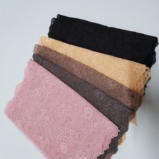 dklace 스판레이스모음 / 스판레이스 6-73249 폭 23cm 자가드, 블랙, 1개